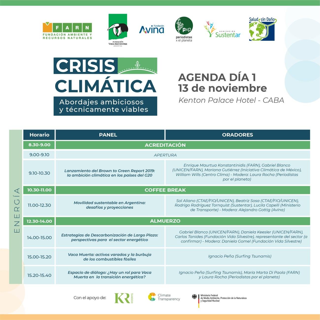 Seminario sobre crisis climática - Agenda 1