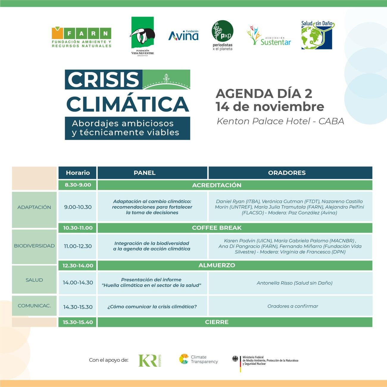 Seminario sobre crisis climática - Agenda 2