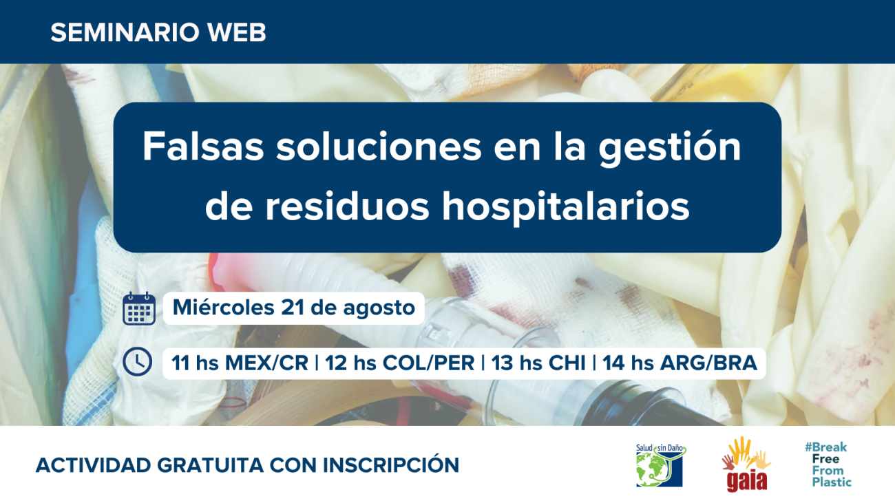 Seminario web "Falsas soluciones en la gestión de residuos hospitalarios"