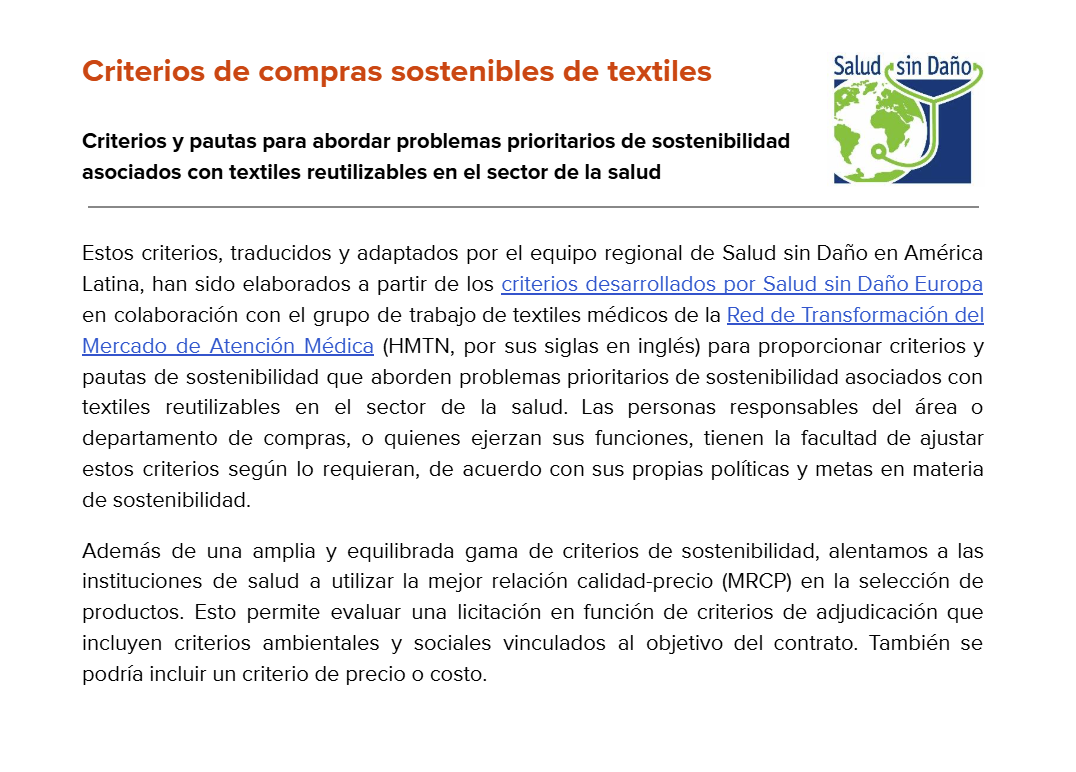 Criterios de compras sostenibles de textiles